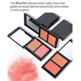 Wholesale Cosmetics Highlighter Make Up Private Label High Pigment Shimmer Makeup Blush Contour 2 In 1 Blush Palette