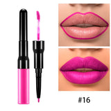 15 Farben 2-End-Lippenstift mit Lip Liner