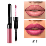 15 Farben 2-End-Lippenstift mit Lip Liner