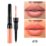 15 Farben 2-End-Lippenstift mit Lip Liner