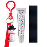 4 Colors Christmas Gift Tube Lip Balm Elk Snowman Pendant