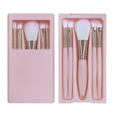 4-Color Travel Portable Makeup Brush Set With Mirror