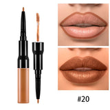 15 Farben 2-End-Lippenstift mit Lip Liner