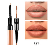 15 Farben 2-End-Lippenstift mit Lip Liner