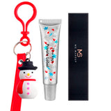 4 Colors Christmas Gift Tube Lip Balm Elk Snowman Pendant