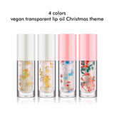 4 Colors Vegan Transparent Lip Oil Christmas Theme