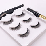 Three Pairs Of Magnetic Eyeliner Glue Eyelashes Set