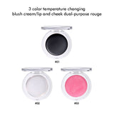 3 Color Temperature Changing Blush Cream/Lip And Cheek Dual-purpose Rouge