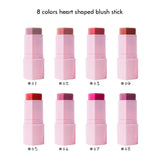 8 Colors Heart Shaped Blush Stick