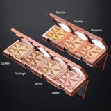 7 Colors Of Luxurious Rose Gold Brightening Glitter Highlighter