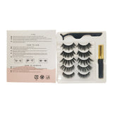 5 Pairs Thick Curling Magnetic False Eyelashes Set