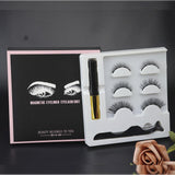 Three Pairs Of Magnetic Eyeliner Glue Eyelashes Set