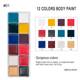 12 color oil colored human body painting pigment