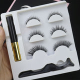 Three Pairs Of Magnetic Eyeliner Glue Eyelashes Set