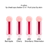 4 Colors Lip Cheek Eye Shadow 3 In 1 Fruit Juice Lip Stain