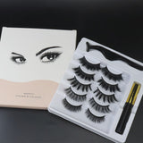 5 Pairs Thick Curling Magnetic False Eyelashes Set