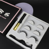 Three Pairs Of Magnetic Eyeliner Glue Eyelashes Set