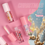 4 Colors Vegan Transparent Lip Oil Christmas Theme