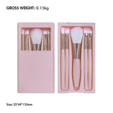 4-Color Travel Portable Makeup Brush Set With Mirror