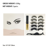 5 Pairs Thick Curling Magnetic False Eyelashes Set