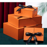 Hochwertige orangefarbene kleine Geschenkbox, leere Papierboxen, recycelbar