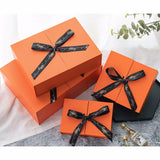 Hochwertige orangefarbene kleine Geschenkbox, leere Papierboxen, recycelbar