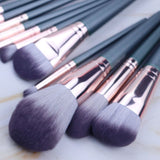 14pcs High Quality Emerald Green Makeup Brush Set (With Bag)